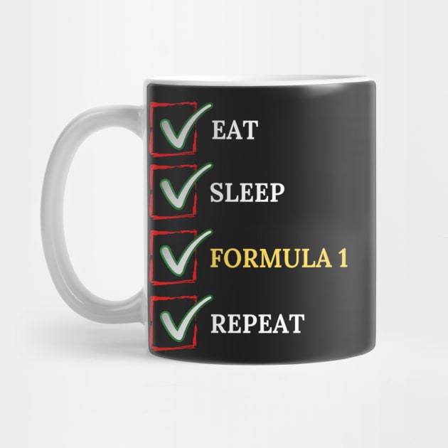 Eat Sleep Formula Repeat - Gift For Driving Car Racing Lover by Famgift